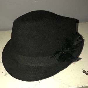 Black hat with feather